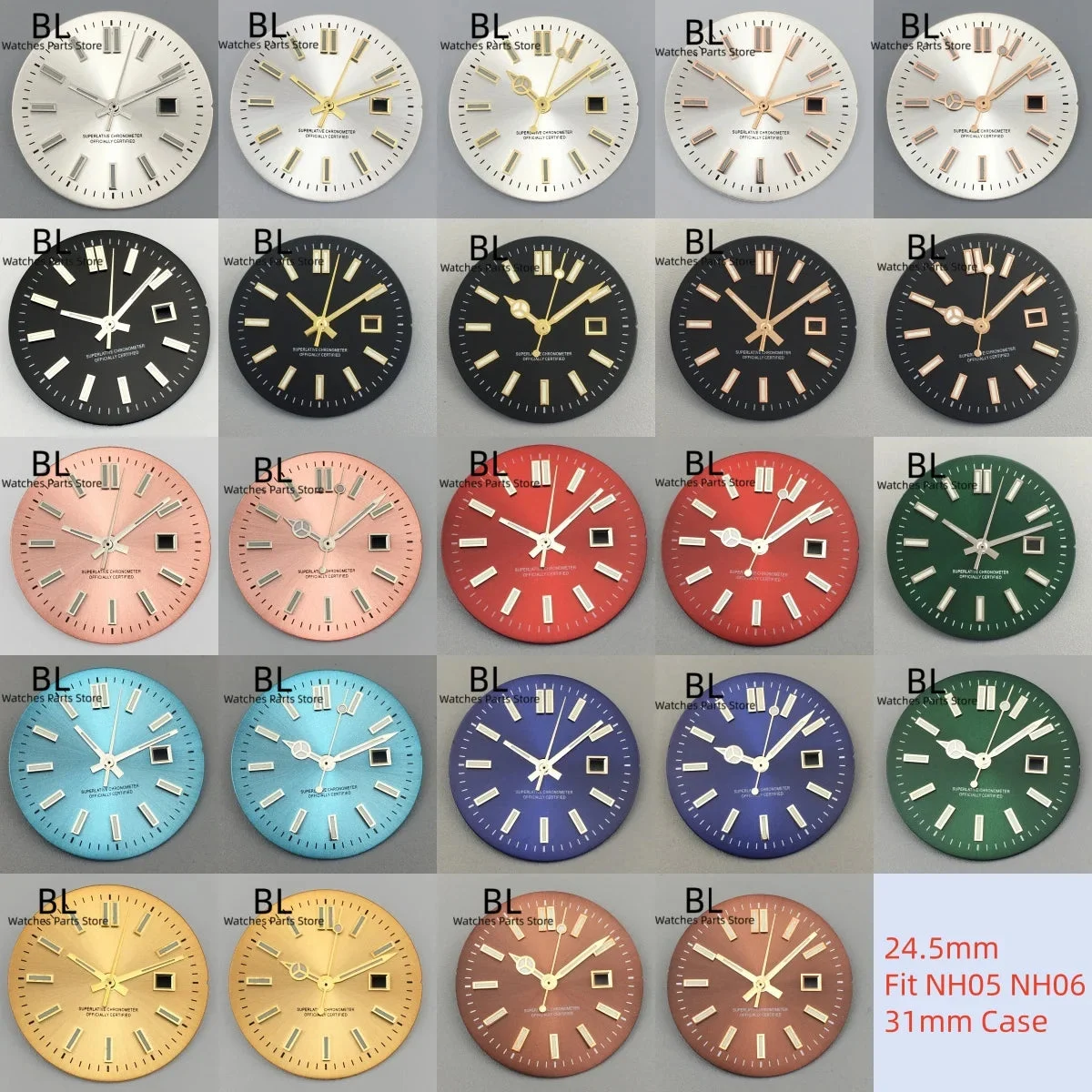 eprolo Dial for watch Sunburst NH05 Watch Dial Gold Rose Sticks Number Mechanical Watch Modified Parts Fit 31mm NH05 NH06 Watch 87FFCA8DD2164C1B98020B16913C0B3E 31 mm kol saati