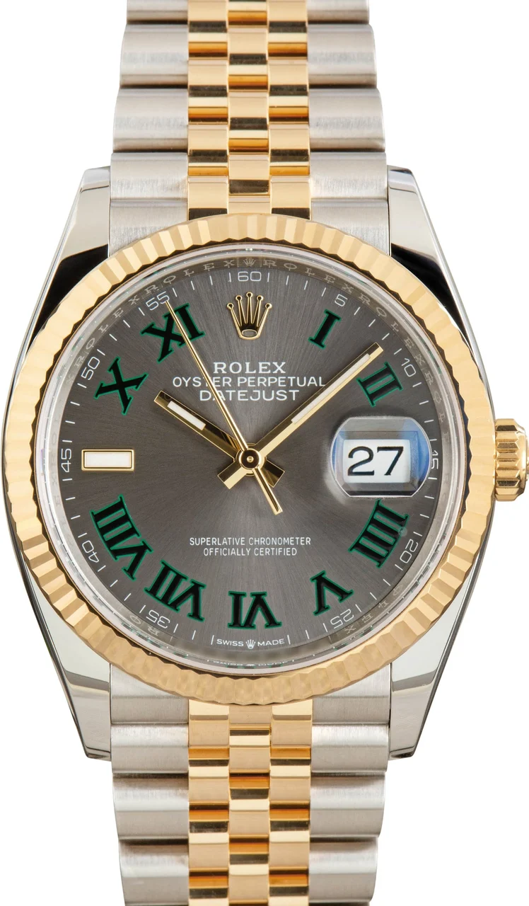 Rolex Datejust 36 ref 126233 Slate Wimbledon 126233GYRO 41 mm kol saati