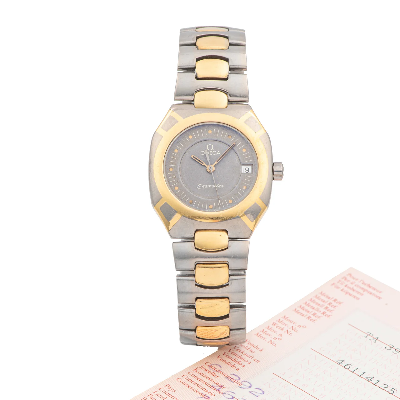 OMEGA OMEGA, REF. TA 396.952, SEAMASTER POLARIS, TITANIUM AND GOLD kol saati