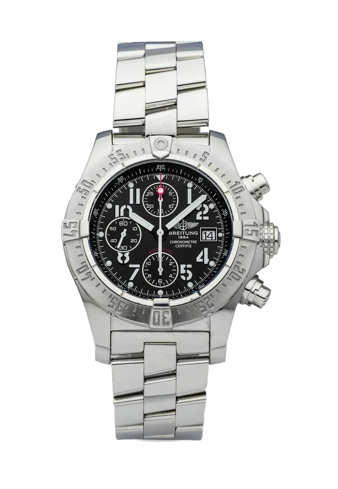Breitling Avenger Skyland BREITLING AVENGER SKYLAND REF. A13380 CHRONOGRAPH STEEL Fine, self-winding, stainless steel wristwatch with chronograph and date. kol saati