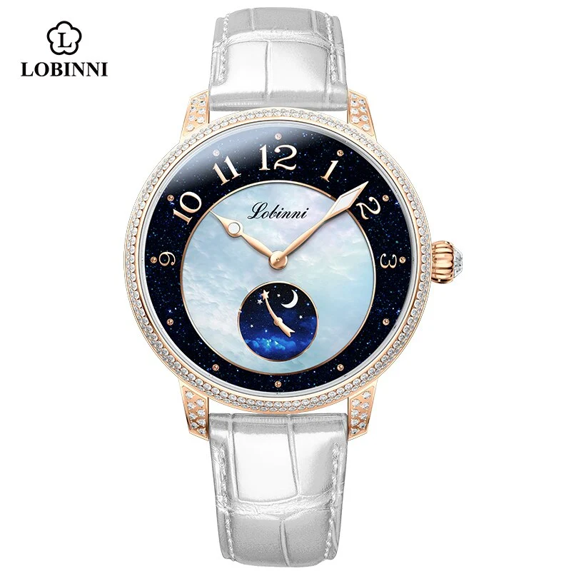 Sea-Gull 2070-rose-blue-white 35 mm kol saati
