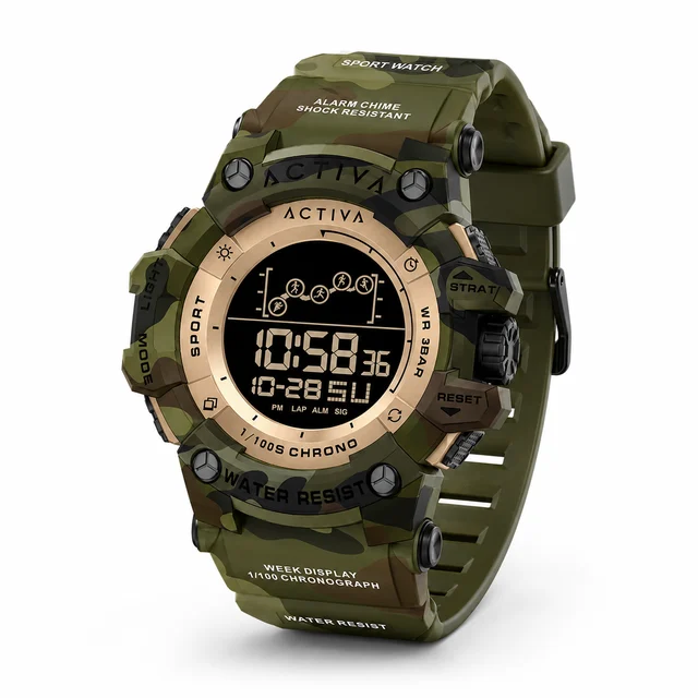 Activa Summit X Invicta Digital Watch - 50mm. Army Green, Camouflage (ACW8082-021) kol saa