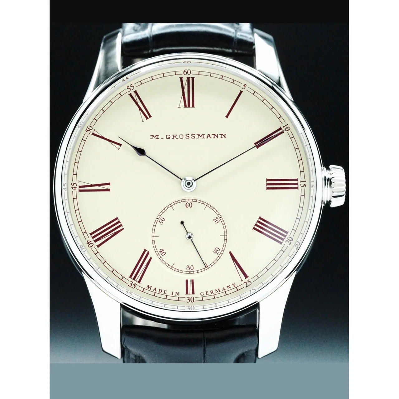 Moritz Grossmann Hamatic Vintage White Gold Cream 210000074175 41 mm kol saati