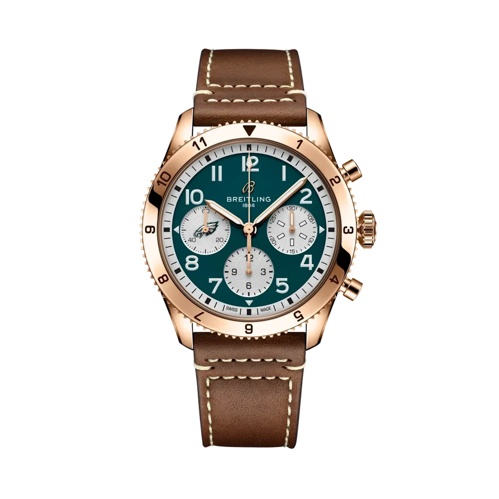 Breitling Classic AVI Chronograph 42 Super Bowl LIX Philadelphia Eagles Limited Edition R233802A1L1X1 42 mm kol saati