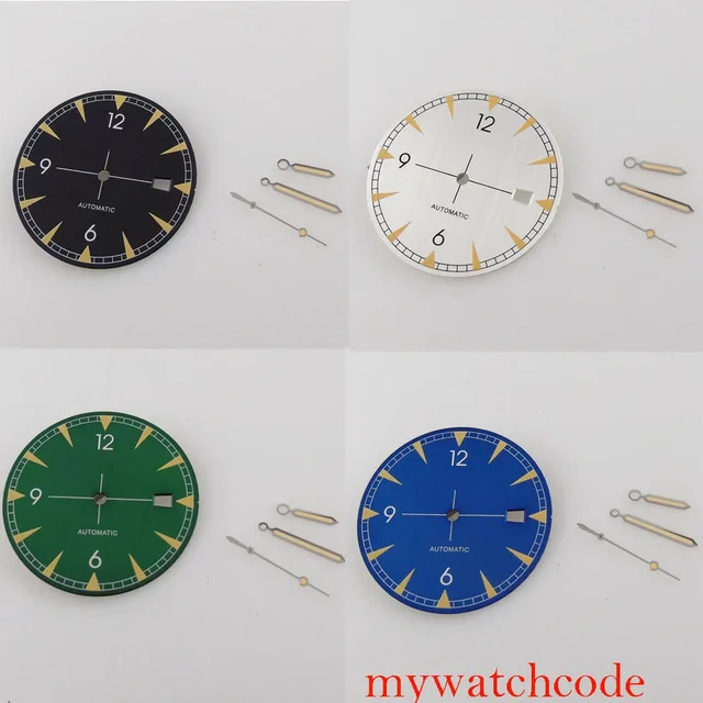 Tandorio Watch Dial Hands Replacement For NH35A NH36A Movement Luminous Marks 14:865#Blue