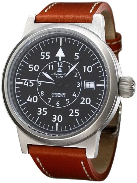 Aeromatic Beobachter Aviator Automatic Watch with Onion Crown #A1143X kol saati