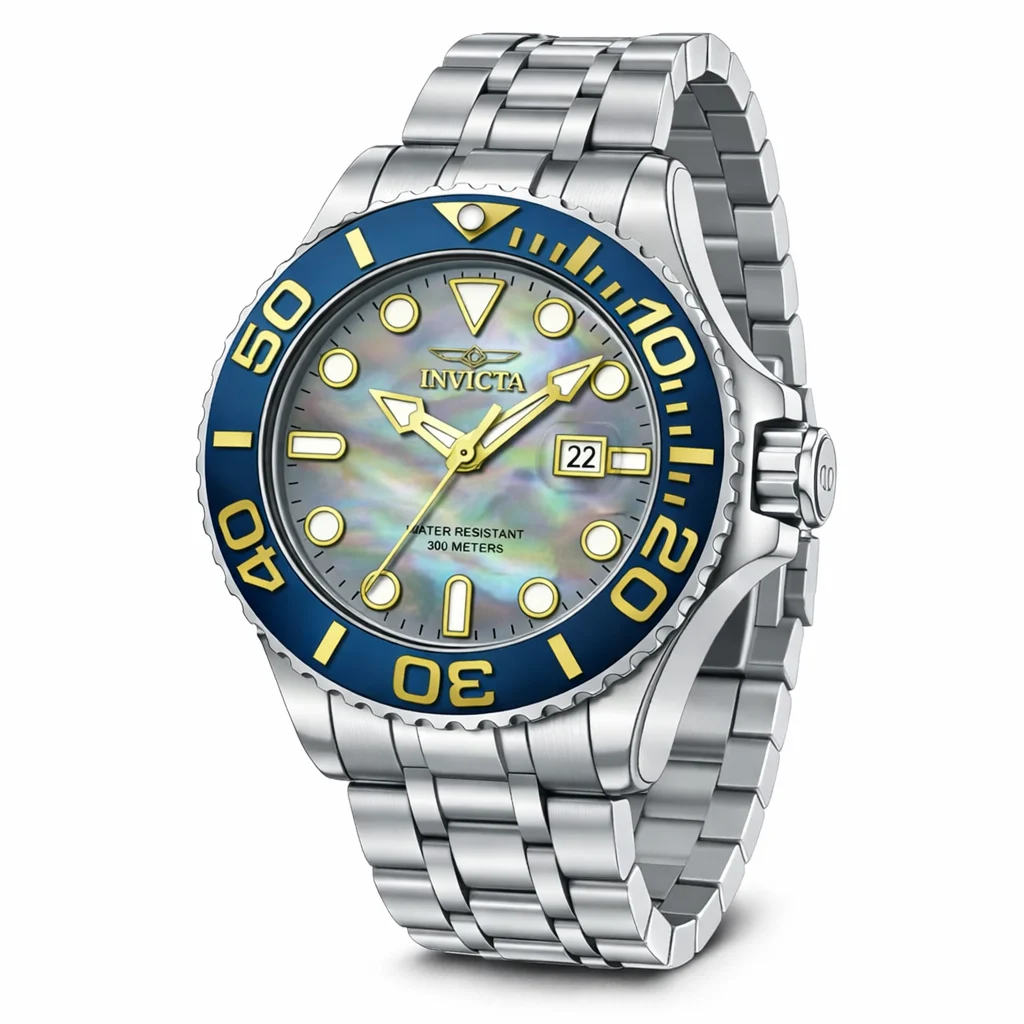 Invicta Grand Diver Watch w/ Mother of Pearl Dial - 52mm, Steel (ZG-49157) 52 mm kol saati