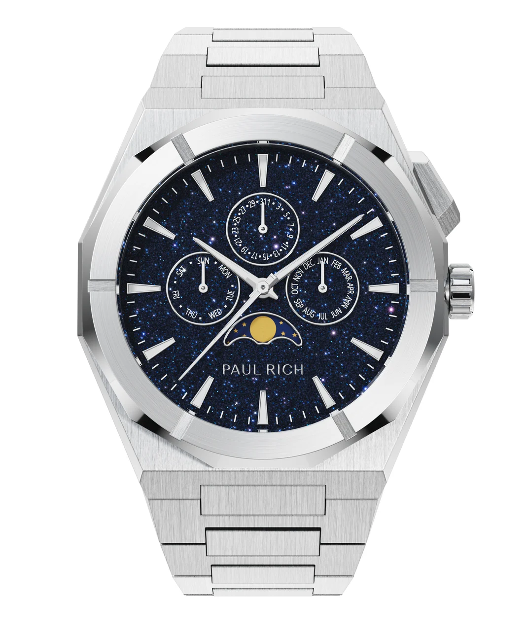 Paul Rich Star Dust II MoonphasePR88II - Silver 43 mm kol saati
