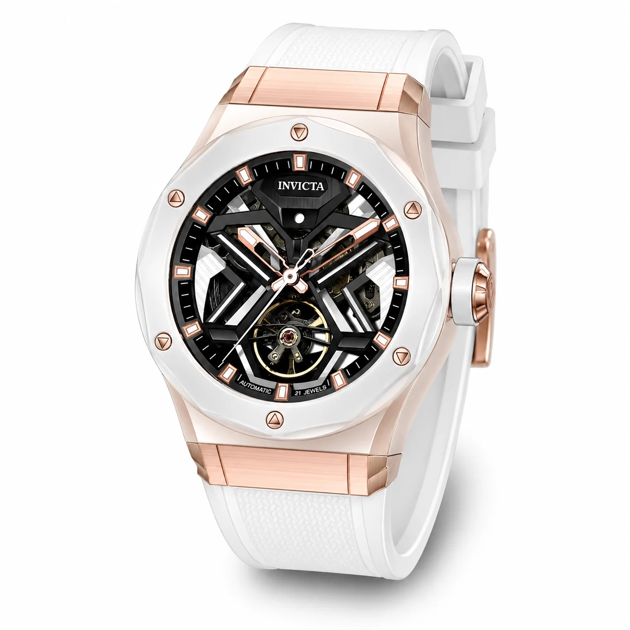 Invicta Celestial Orbitha Automatic Watch - 45mm, White with Interchangeable Strap (70106) 45 mm kol saati