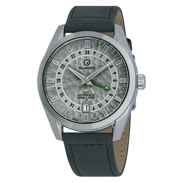 Islander Melville GMT with Grey Hammer Dial #ISL-212 kol saati