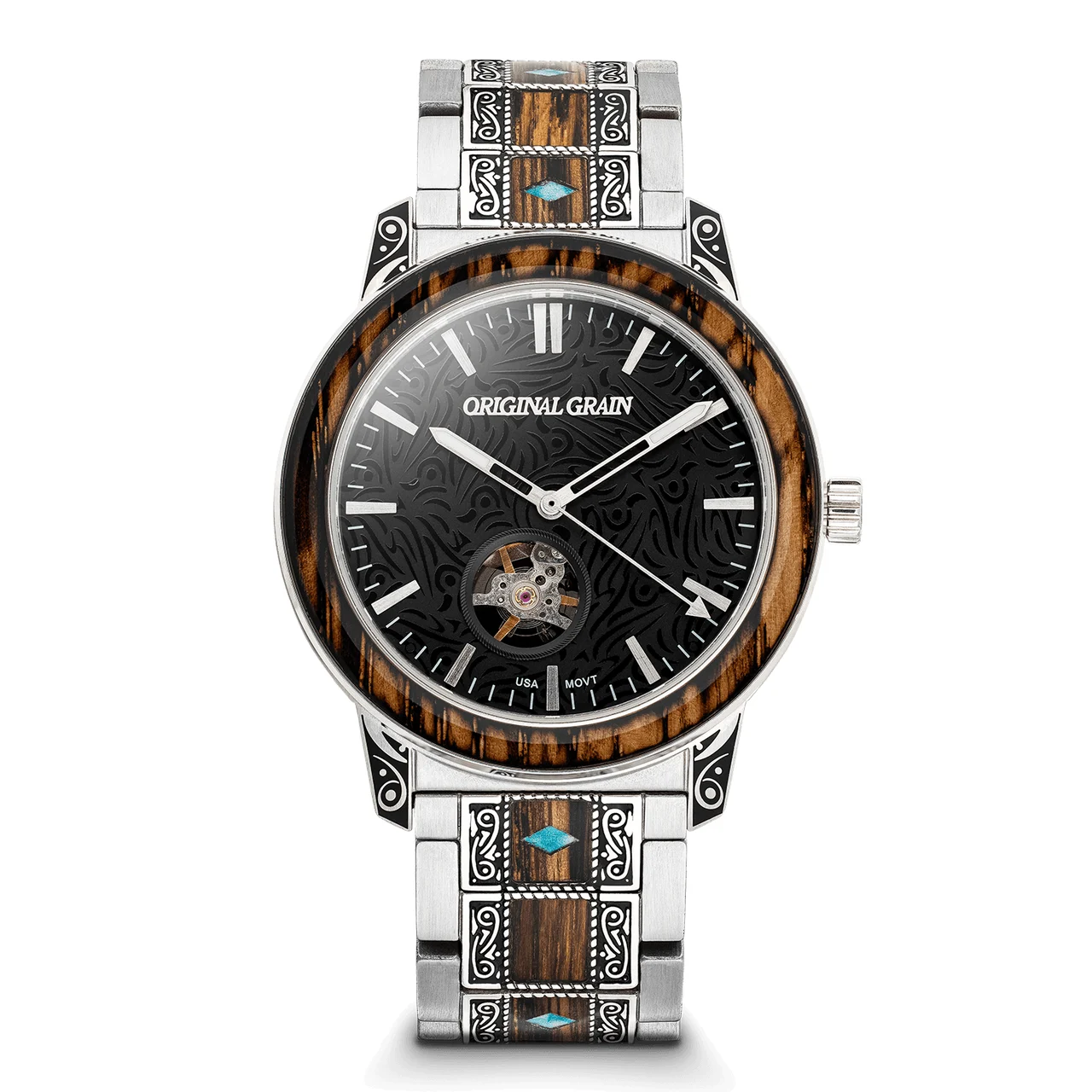Original Grain OG-B44-WST-SLV-USA 44 mm kol saati