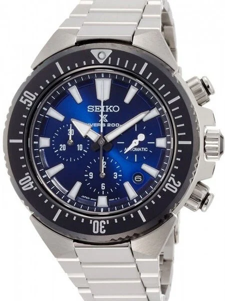 Seiko Prospex Trans Ocean Automatic Dive Chronograph with Blue Dial and Sapphire Crystal #