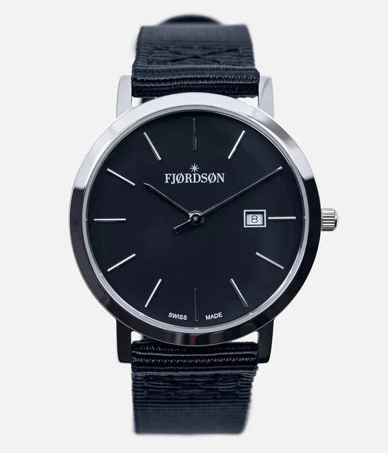 Fjordson Black Dial With Black Nato Strap - Watch #9142 | Black Dial With Black Nato Strap