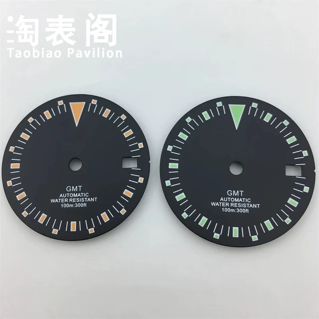 Tandorio Sterile dial green luminous black orange black green dial GMT Dial 5880009366922