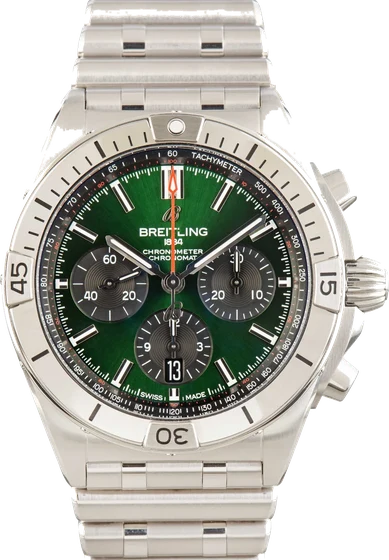 Breitling Chronomat B01 42 Green Dial AB01343A1L1A1 kol saati