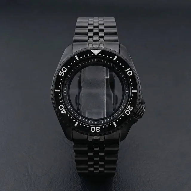 Tandorio Black SKX007 Case PVD 42mm Sapphire NH35 Mod Case Nh36 1005005284090820-68 Black