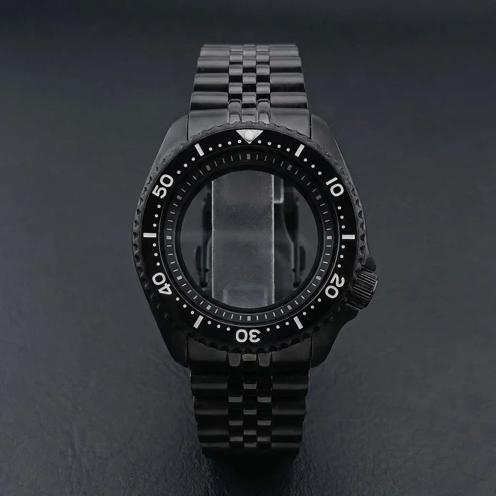 Tandorio Black SKX007 Case PVD 42mm Sapphire NH35 Mod Case Nh36 1005005284090820-68 Black 42 mm kol saati