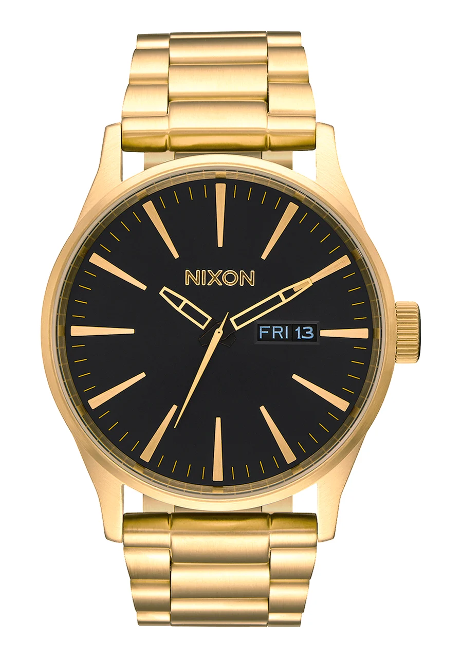 Nixon US Sentry Stainless Steel - All Gold / Black A356-510-00 42 mm kol saati