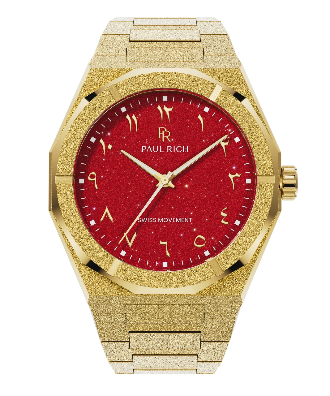 Paul Rich Frosted Star Dust II PR99II Arabic Gold Red 43 mm kol saati