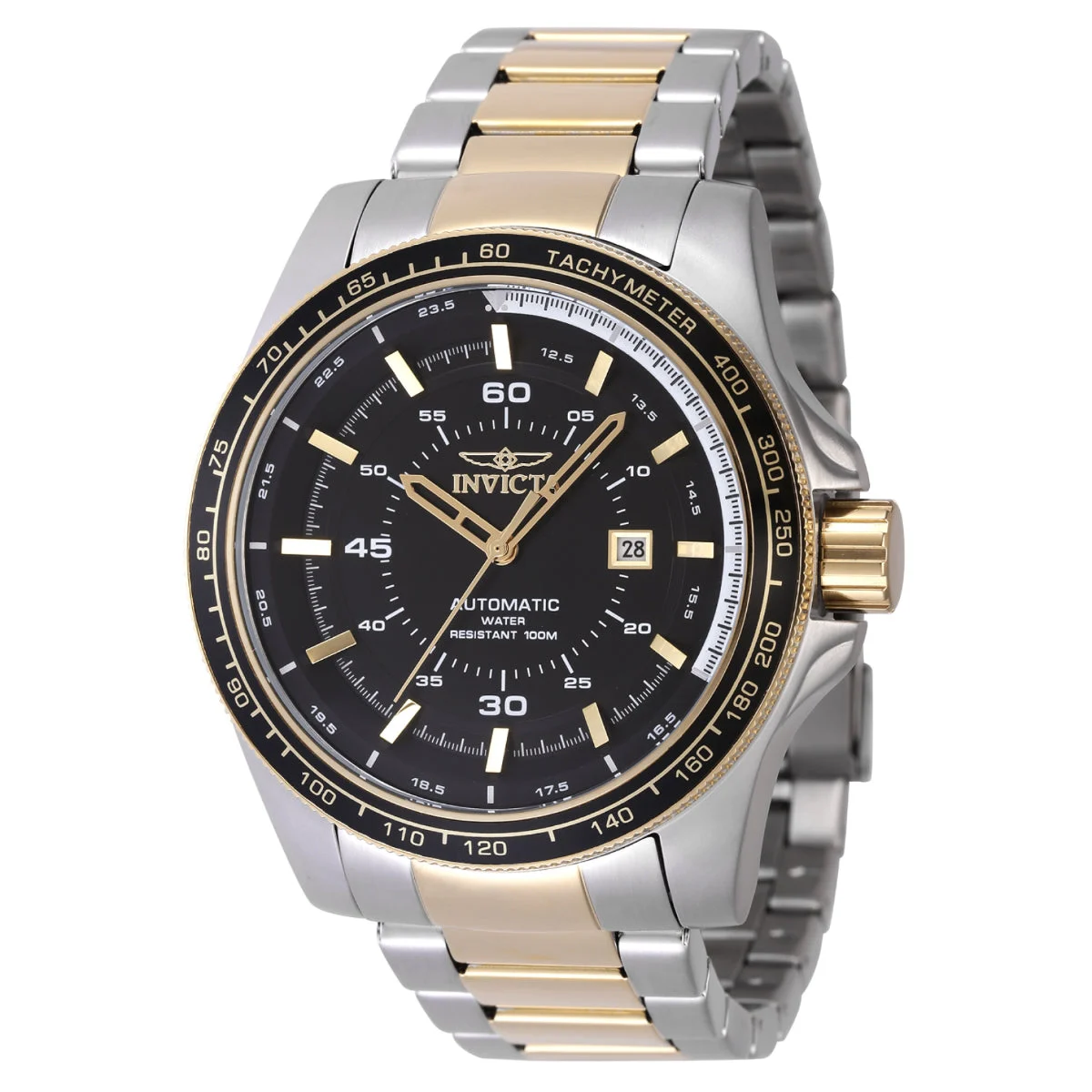 Invicta Speedway High Bank Automatic Watch - 50mm. Gold, Steel (48081) 50 mm kol saati