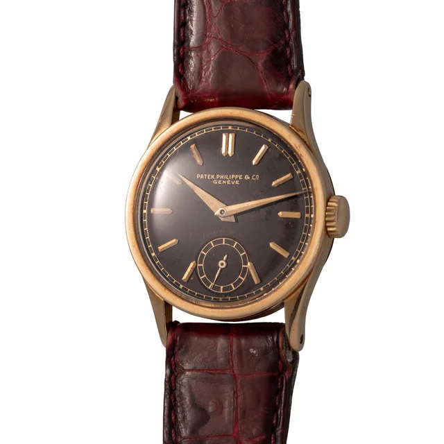 Ref. 96 Black Dial, Gold Indexes, Yellow Gold kol saati