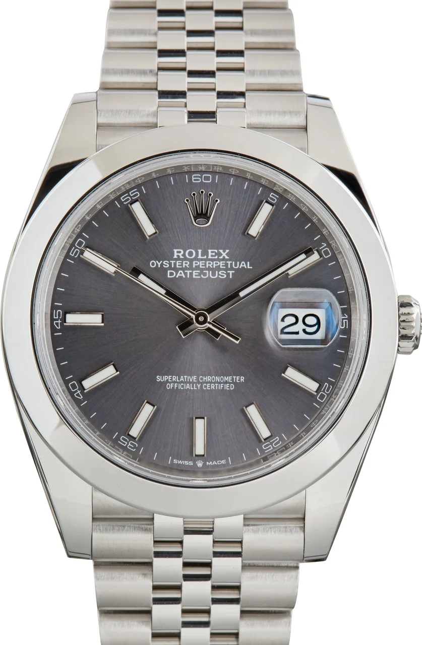 Rolex Datejust 41 Ref 126300 Rhodium Dial 126300RSO 41 mm kol saati
