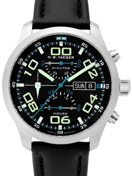 NB Yaeger Valjoux 7750 Swiss Automatic Chronograph with Sapphire Crystal #CHARLIE-C1 42 mm kol saati