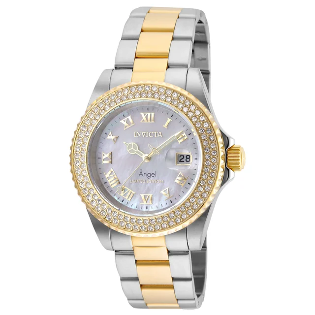 Invicta Angel Swiss Ronda 515 Caliber Watch w/ Mother of Pearl Dial - 40mm, Steel, Gold (2