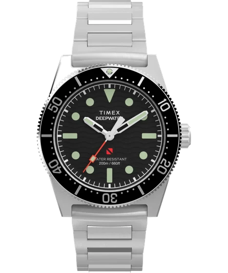Timex Deepwater Reef 200 41mm Stainless Steel Bracelet Watch TW2W95200 kol saati