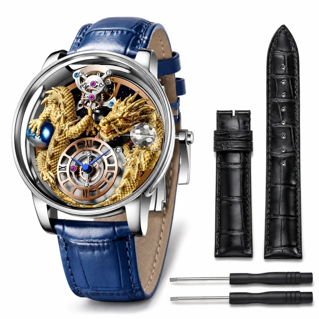 Invicta Objet D Art Dragon Edition Swiss Ronda 762 Caliber Watch - 45.5mm, Blue with Inter
