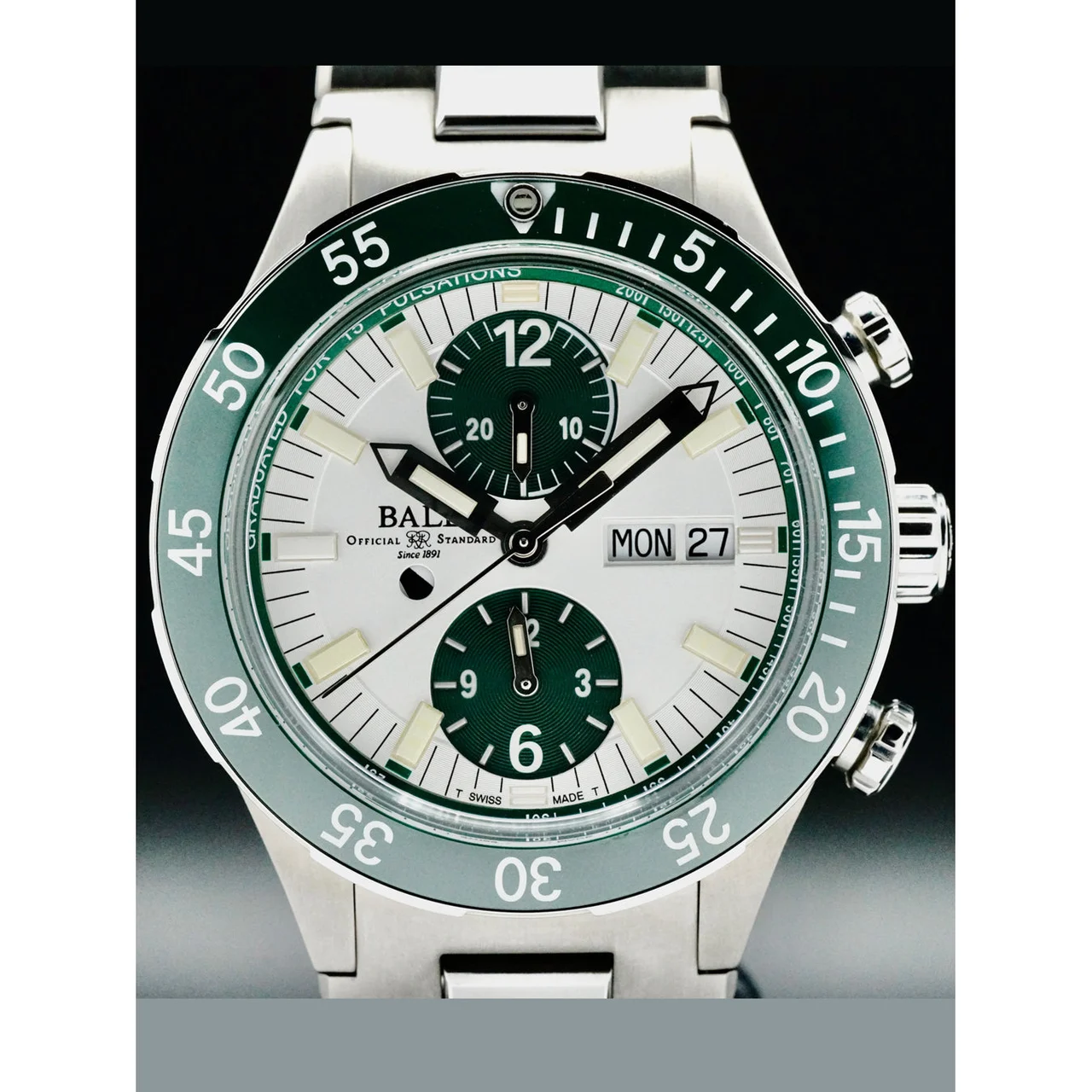 Ball Roadmaster Rescue Chronograph Green 41mm DC3030C-S2-WH 210000060239 41 mm kol saati
