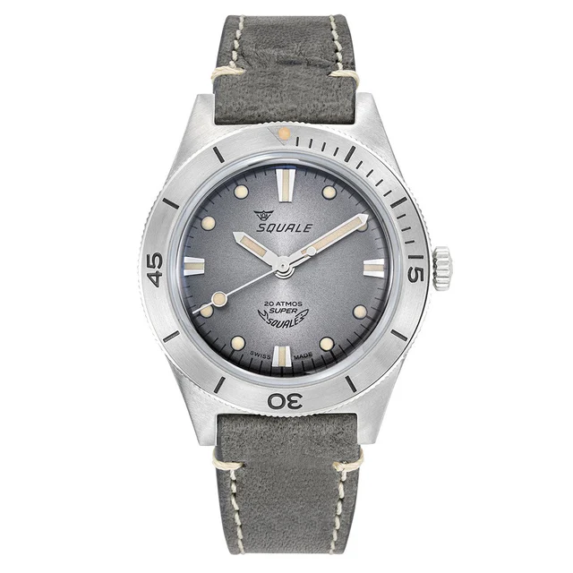 Squale "Super- " Swiss Automatic Skin Diver with Radiant Grey Dial #SUPERSSG.PG kol saati