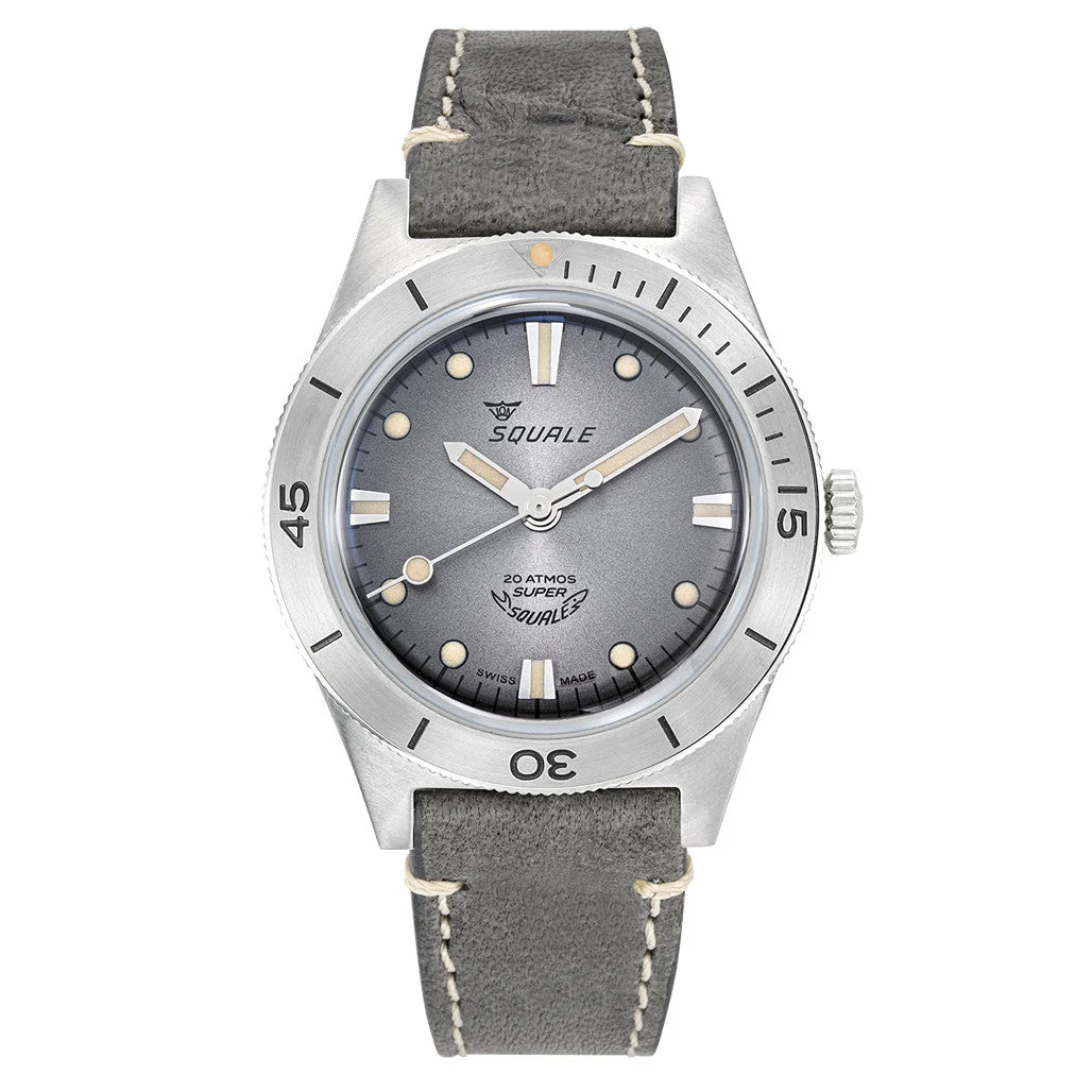 Squale "Super- " Swiss Automatic Skin Diver with Radiant Grey Dial #SUPERSSG.PG 45 mm kol saati