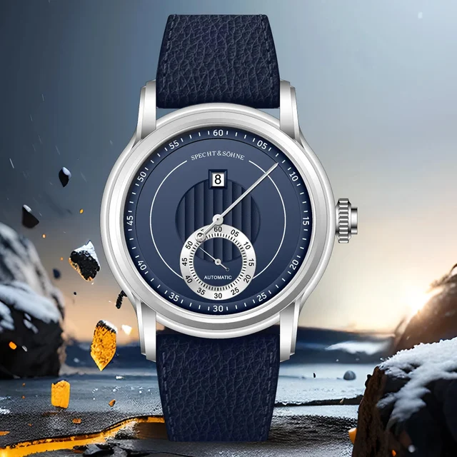 Tandorio Jump Hour Watch Specht & Söhne Seagull ST1721 Automatic Sapphire Crystal 5ATM 120