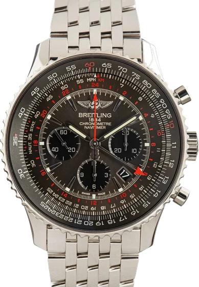 Breitling Navitimer GMT Stainless Steel AB04413AF573 kol saati