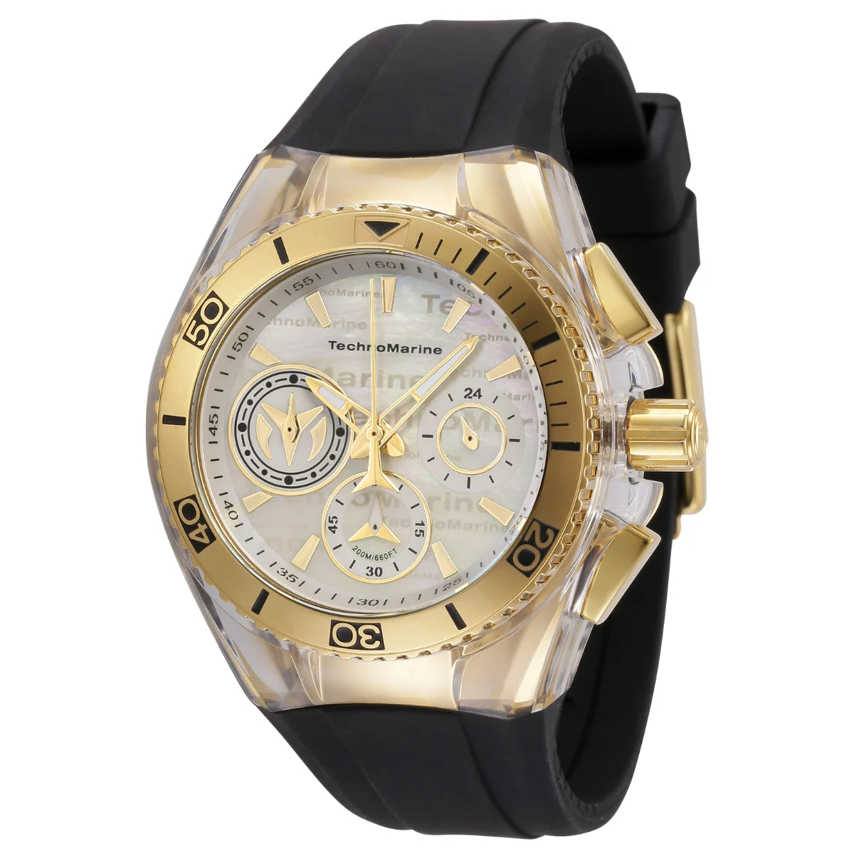 Technomarine Cruise California Watch w/ Mother of Pearl Dial - 40.57mm, Black (TM-120029) kol saati