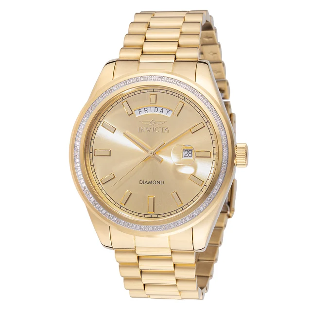 Invicta Elite Diamond 0.41 Carat Diamond Watch - 44mm, Gold (48760) kol saati