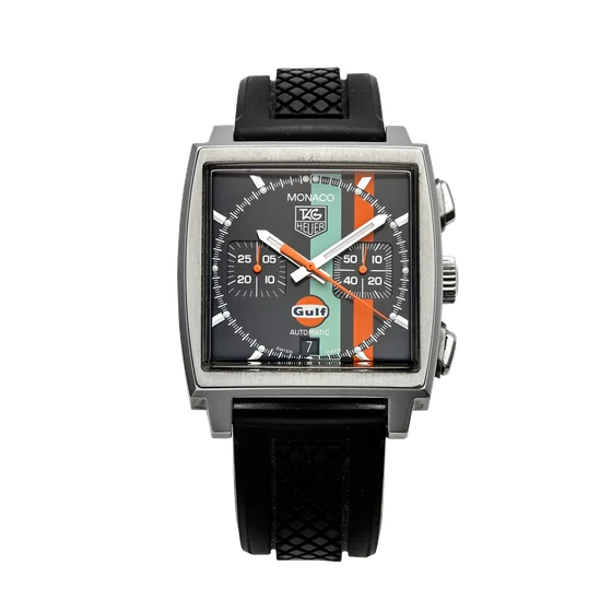 Tag Heuer TAG HEUER REF. CW211A, "MONACO GULF", LIMITED EDITION; STAINLESS STEEL kol saati