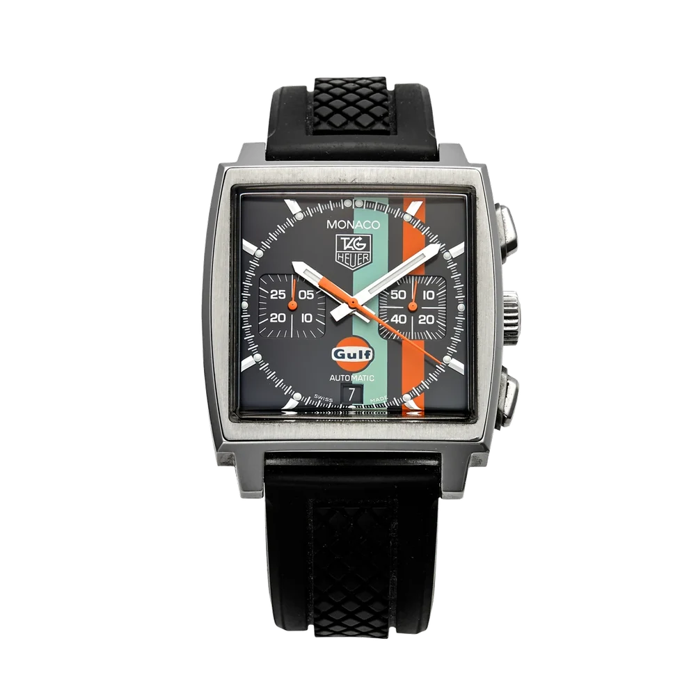 Tag Heuer TAG HEUER REF. CW211A, "MONACO GULF", LIMITED EDITION; STAINLESS STEEL kol saati