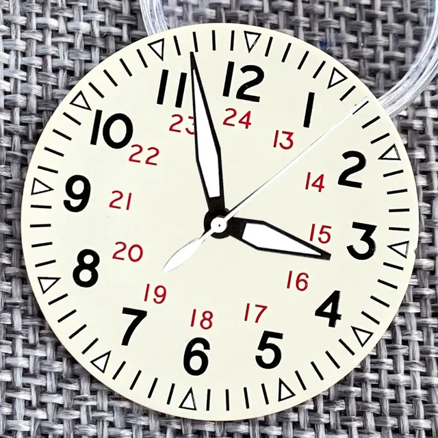 Tandorio Vintage Pil ot Watch Dial 33.5mm for NH 35 NH 36 NH 38 NH 70 E TA2824 PT 5000 Nol