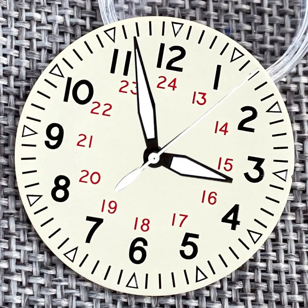 Tandorio Vintage Pil ot Watch Dial 33.5mm for NH 35 NH 36 NH 38 NH 70 E TA2824 PT 5000 Nologo Dial Face D iver Watch Mod Luminous Hand Watch Part 14:200200134;200000046:201720836#for eta2824 pt 33.5 mm kol saati