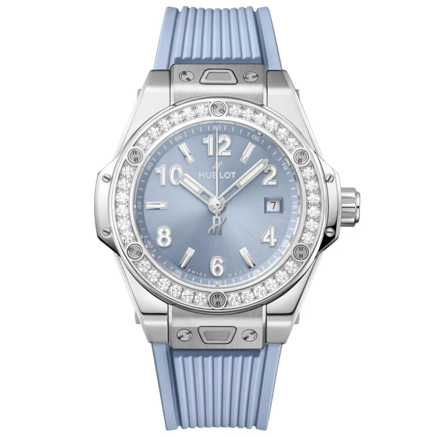 Hublot Big Bang One Click Steel Coal Blue Diamonds 33mm 485.SX.717B.RX.1204 33 mm kol saati