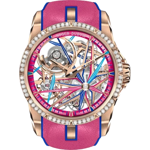 Roger Dubuis Excalibur Monobalancier Blacklight Rose Gold RDDBEX1015 42 mm kol saati