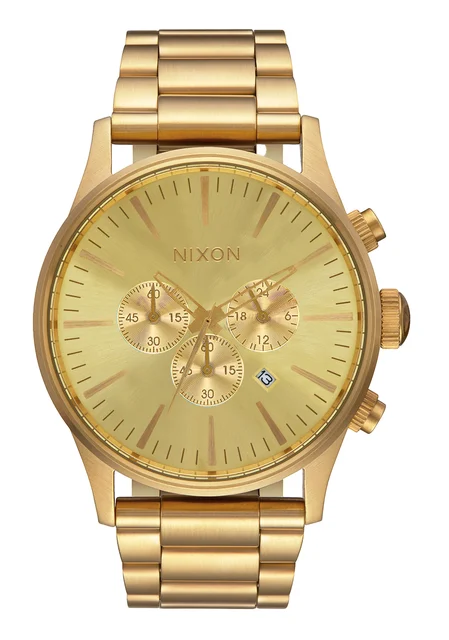 Nixon US Sentry Chrono - All Gold A1390-502-00 kol saati