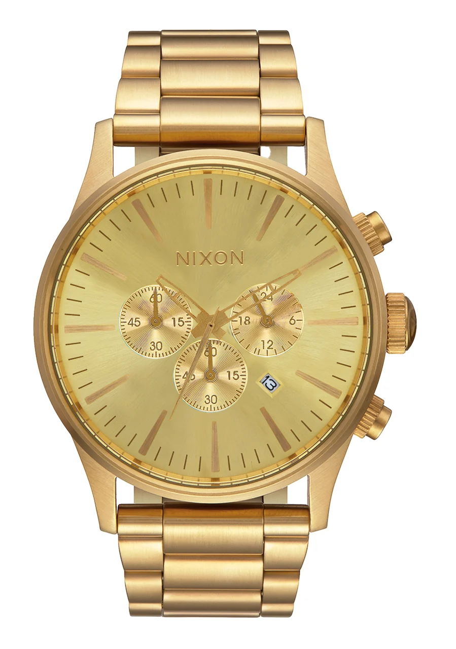 Nixon US Sentry Chrono - All Gold A1390-502-00 42 mm kol saati