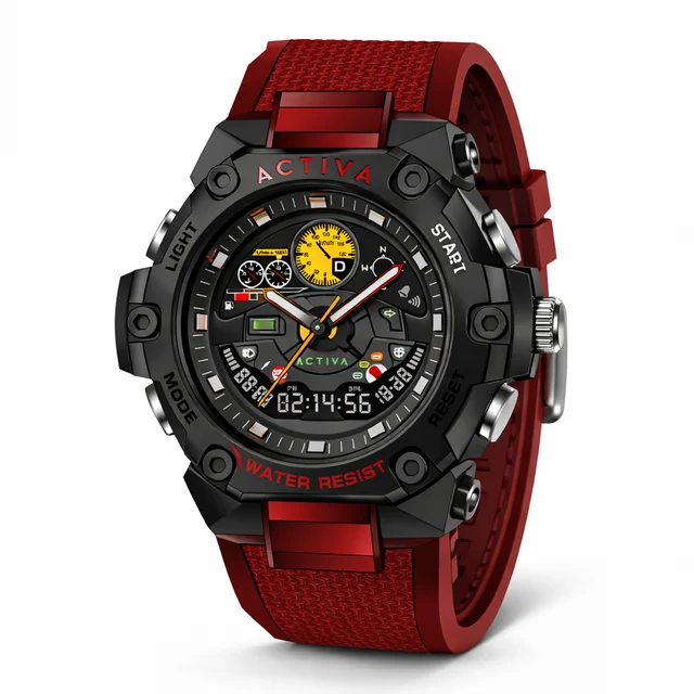 Activa Invicta Digital Watch - 55mm. Red (ACW8092-003) kol saati