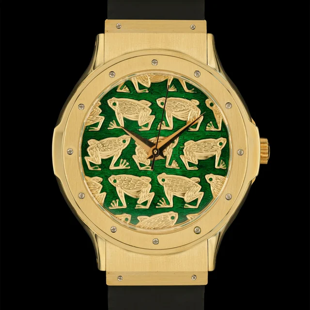 Hublot MDM Classic Enamel Limited Edition "Frog"ref.1582.3 f kol saati