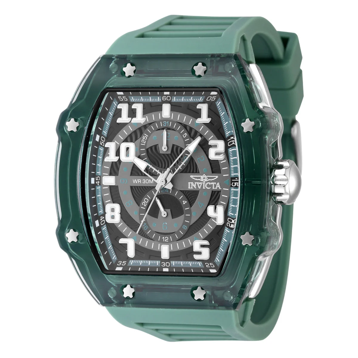 Invicta Open Box Racing Cyclone Watch - 48.5mm, Green (AIC-48445) 48.5 mm kol saati