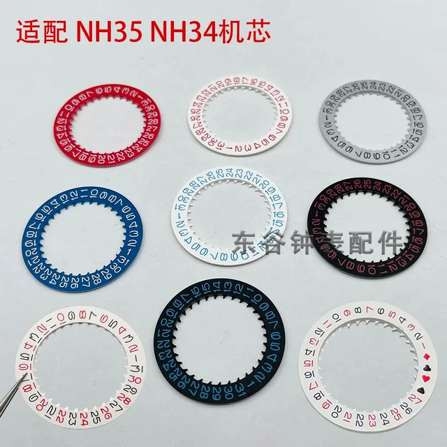 Tandorio movement calendar disc night disc Calendar wheel 3 /3.8 crown position red yellow