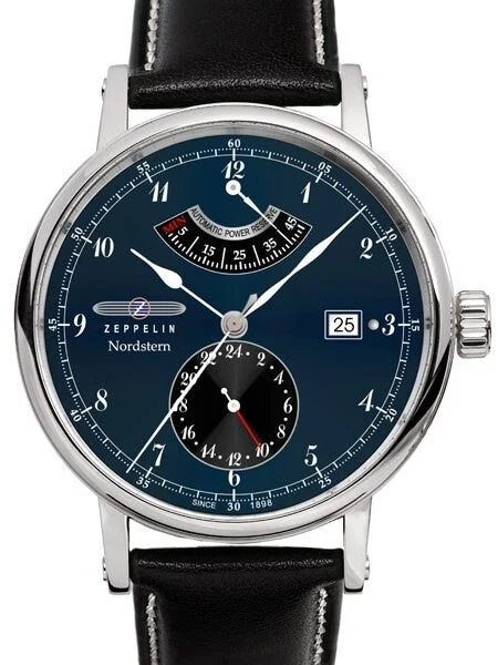 Graf Zeppelin Nordstern Automatic Watch with Power Reserve and Sapphire Crystal #7560-3 41 mm kol saati